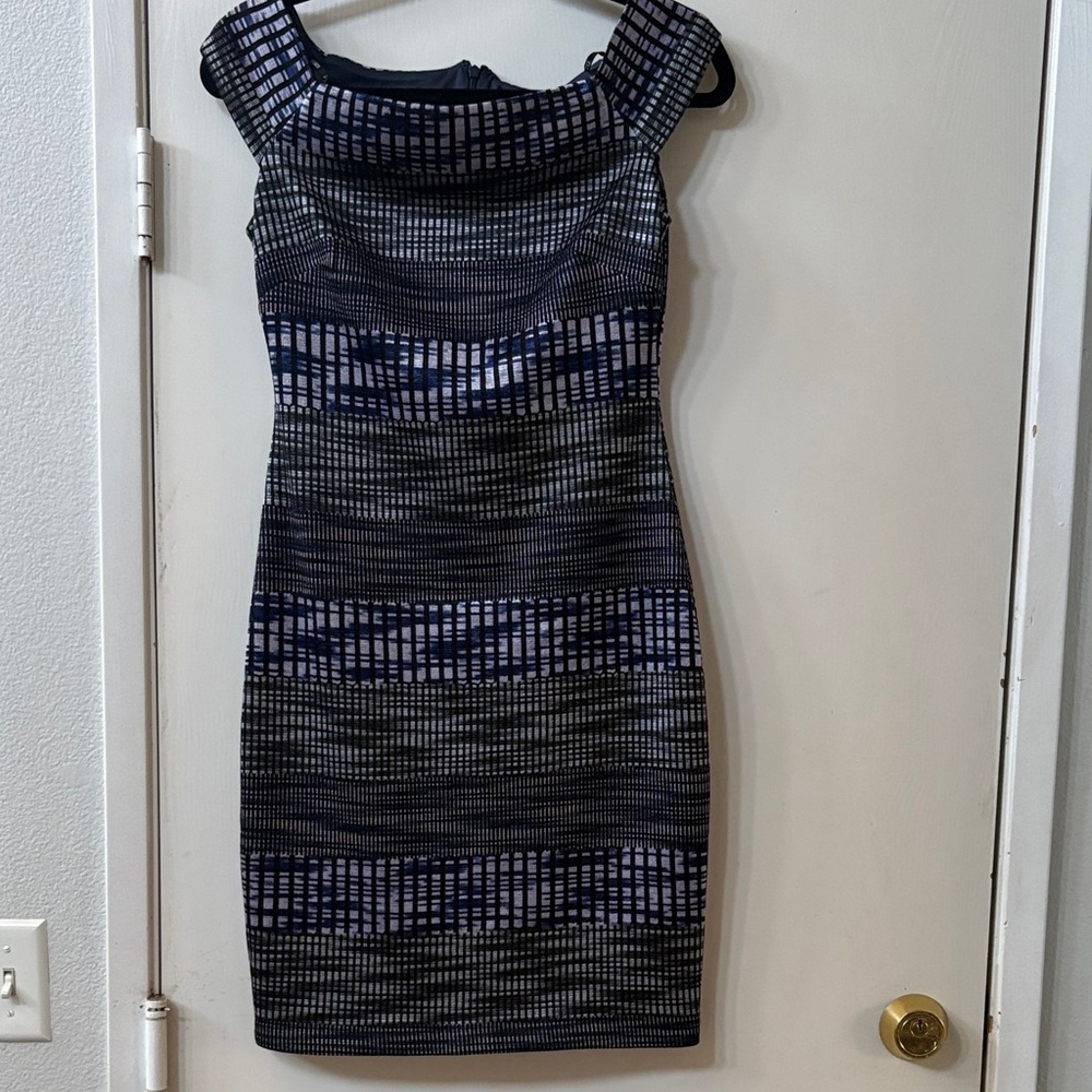 Vince Camuto Black and Blue Mini Dress